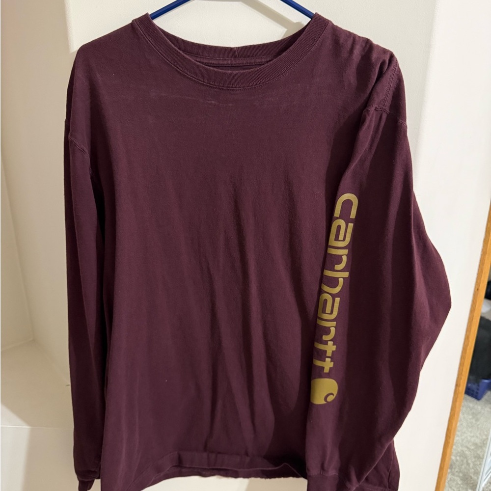 Men’s Carhartt Burgundy Loose Fit long sleeve Shirt size M